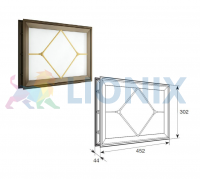 DoorHan DH85630: Окно акриловое 452х302 коричн. с раскладкой ромб для панелей со структурой "филенка" фото