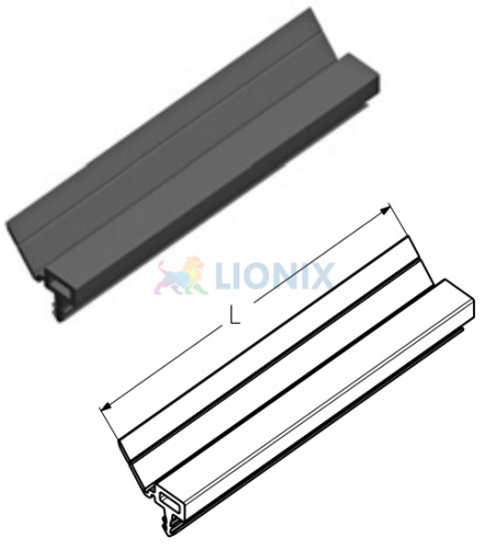 ALUTECH:  417500198 - Вставка уплотнительная  RSS-14T-2290. Уплотнитель боковой для гаражных ворот. фото